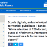 Pubblicato il bando MIUR per le equipe territoriali della Scuola Digitale